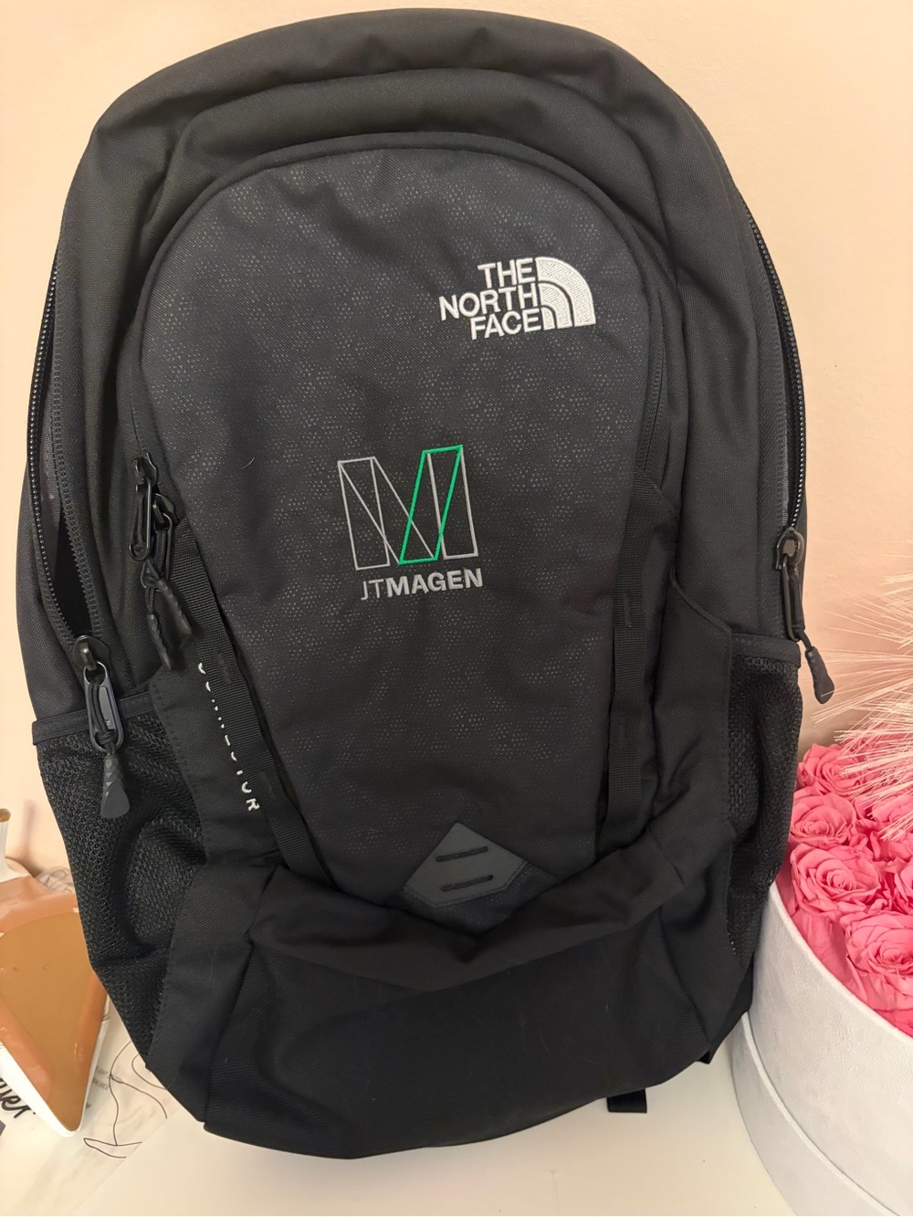 The North Face Black Backpack with JT Magen Logo